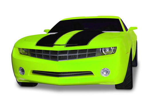 Neon Green  Sports Car