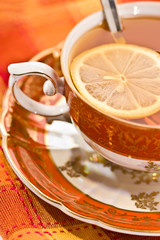 cup of tea, red still life