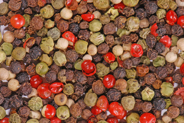 Mixed pepper in close-up