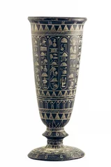 Fotobehang Egyptian vase engaved with hieroglyphs © gator