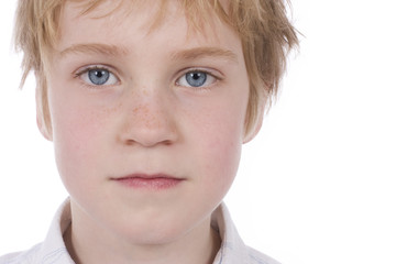boy with blue eyes and freckles