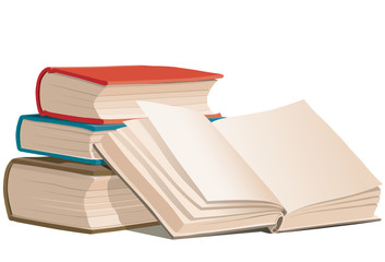 Books on a white background, vector