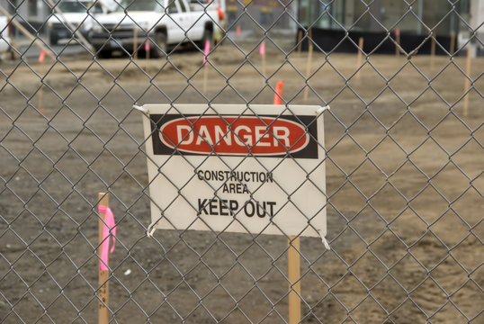 Danger, Keep Out sign at a construction site.