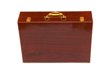 Wooden case isolated on the white background
