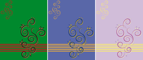 Three variants of a pattern of different color