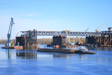 Naklejka premium construction of the metro bridge