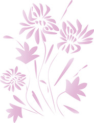 Abstract bouquet of flowers. Vector illustration