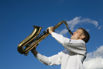 Playing Saxophone