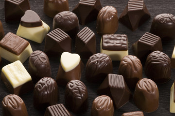 Sweet chocolate pralines