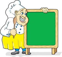 Chef with Chalkboard