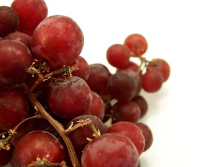 Red Grapes on White