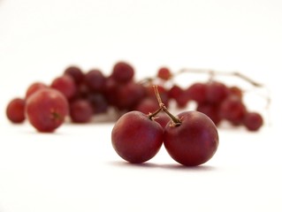Red Grapes on White, Horizontal