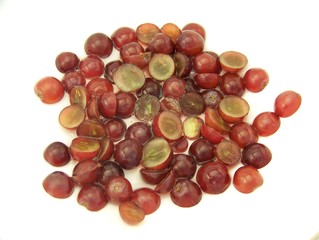 Sliced Red Grapes in Water