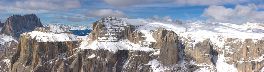 Beautiful winter mountain landscape panorama