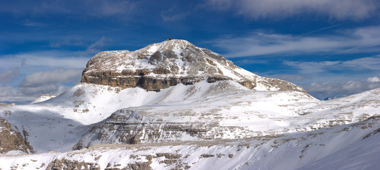 Beautiful winter mountain landscape panorama