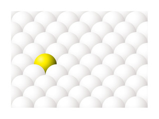 Illustration of being different with one yellow ball