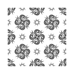 seamless repeating black and white tattoo design