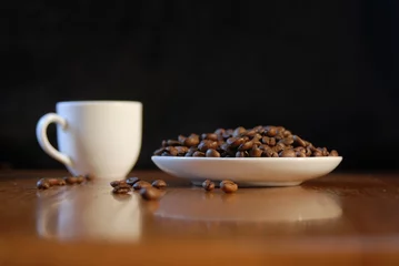 Deurstickers Koffiebar grains de café