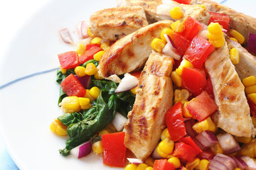 Chicken with Salsa and Spinach