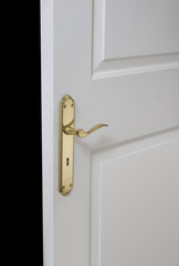 open door isolated on black