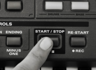 control panel of a synthesizer