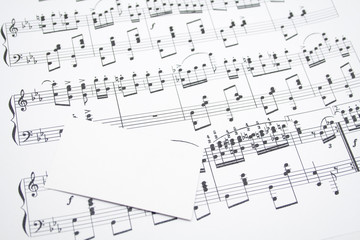 modern musical notes and visit card