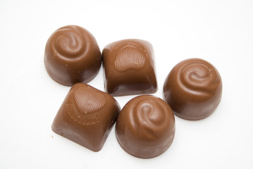 chocolate over the white isolated background