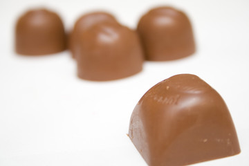 chocolate over the white isolated background
