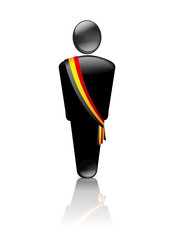 Bonhomme de cristal et son écharpe tricolore belge