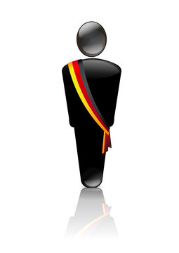 Bonhomme de cristal et son écharpe tricolore allemande