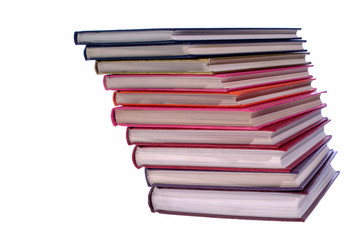 hardcover books stack isolated on white