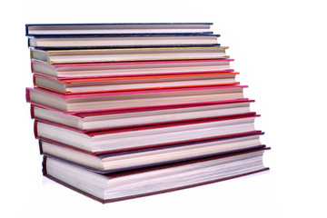 hardcover books stack isolated on white