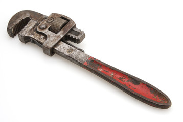 Vintage Red Handle Pipe Wrench