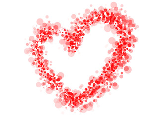 Dot heart on white background