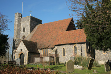 Fototapeta na wymiar Angielski Flintsone Norman Kościół w Kent