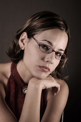 Fototapeta na wymiar Woman with reading glasses