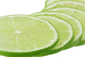 Photo sur Plexiglas Tranches de fruits Citron vert frais tranché