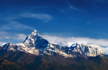 Papier Peint photo Lavable Népal Vue sur la montagne