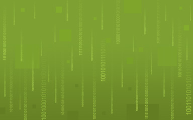 Binary code falling on green