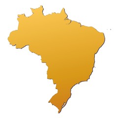 Brazil map filled with orange gradient