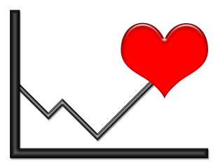Graph with Heart Illustration
