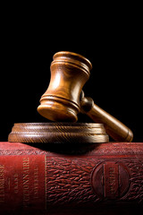 gavel and book