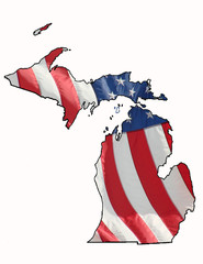 u.s. flag over Michigan