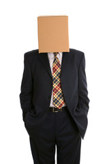 Box man hands in pockets