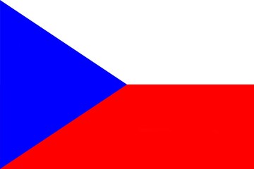 white, red and blue flag of czech with official proportion