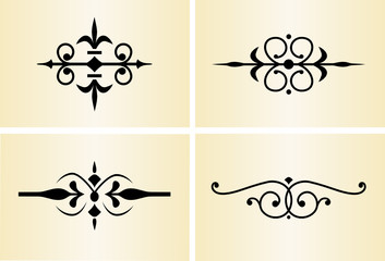 4 dekorative Ornamente