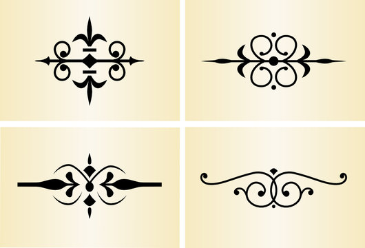 4 dekorative Ornamente