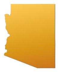 Arizona (USA) map filled with orange gradient