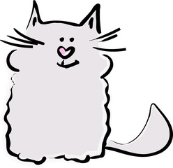 Handzeichnung einer grauen Katze 