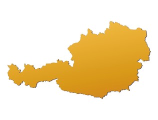 Fototapeta na wymiar Austria map filled with orange gradient